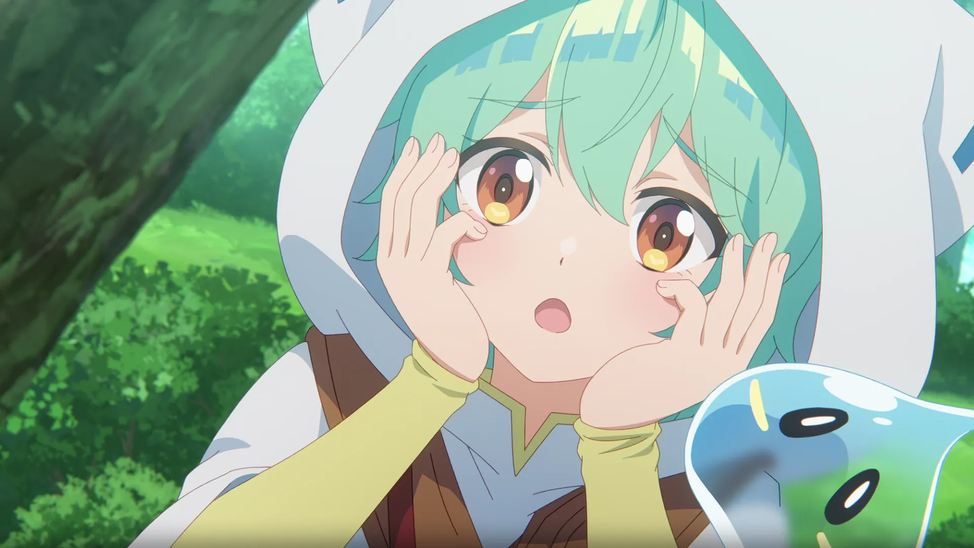 Кадр из аниме «Слабейшая укротительница в путешествии по сбору питомцев»