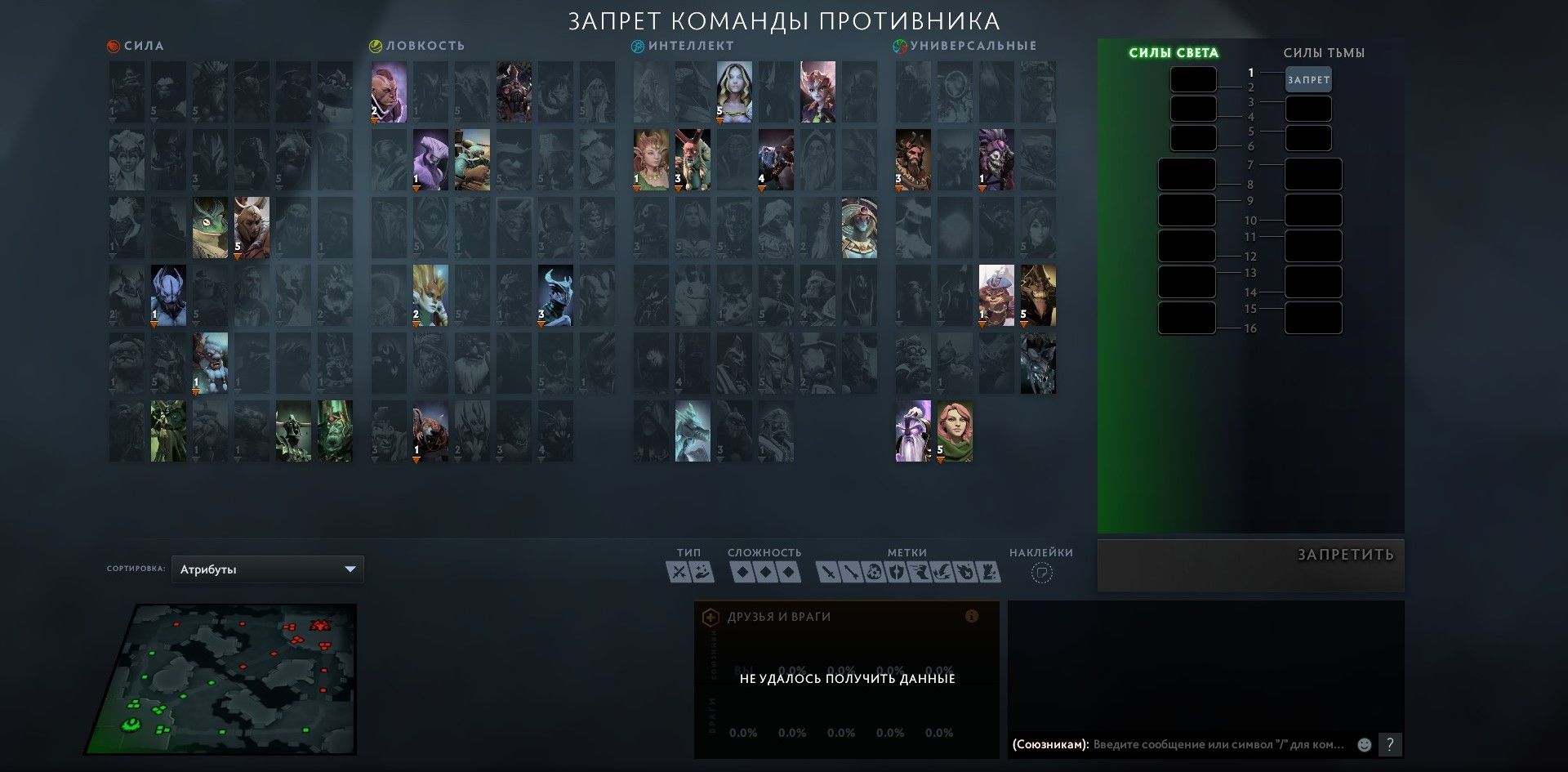 Стадия пиков/банов, которую заслужили Turbo-воины | Источник: Dota 2