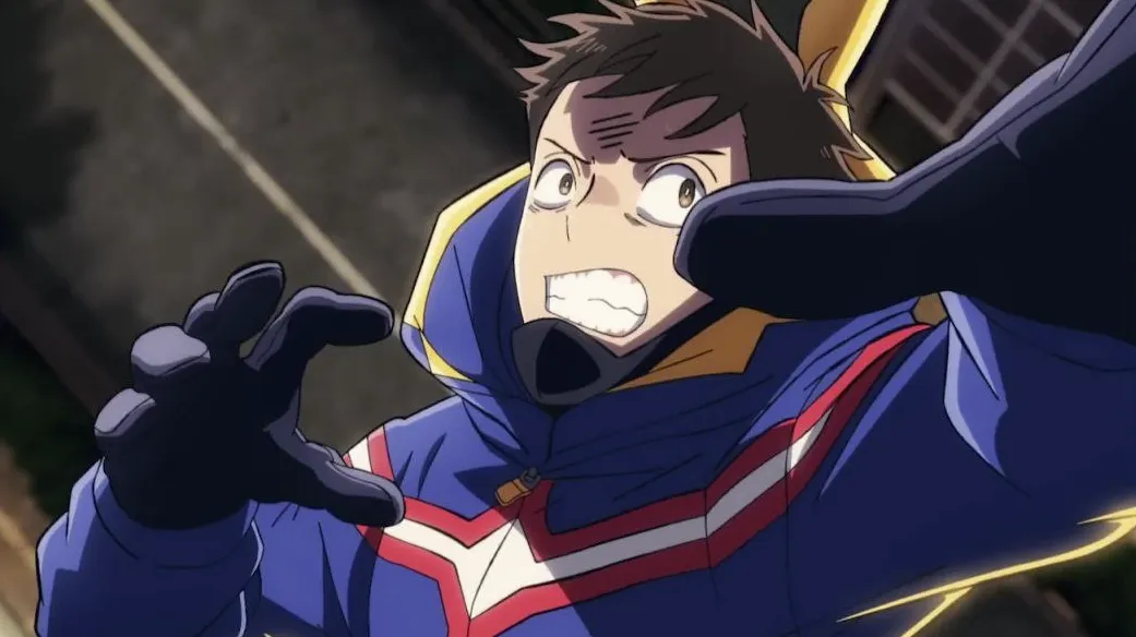 Кадр из аниме «Моя геройская академия: Вне закона»