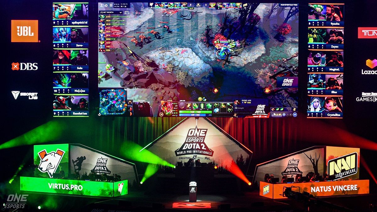 Матч на &laquo;Сингапурском крытом стадионе&raquo; в рамках ONE Esports Dota 2 World Pro Invitational Singapore