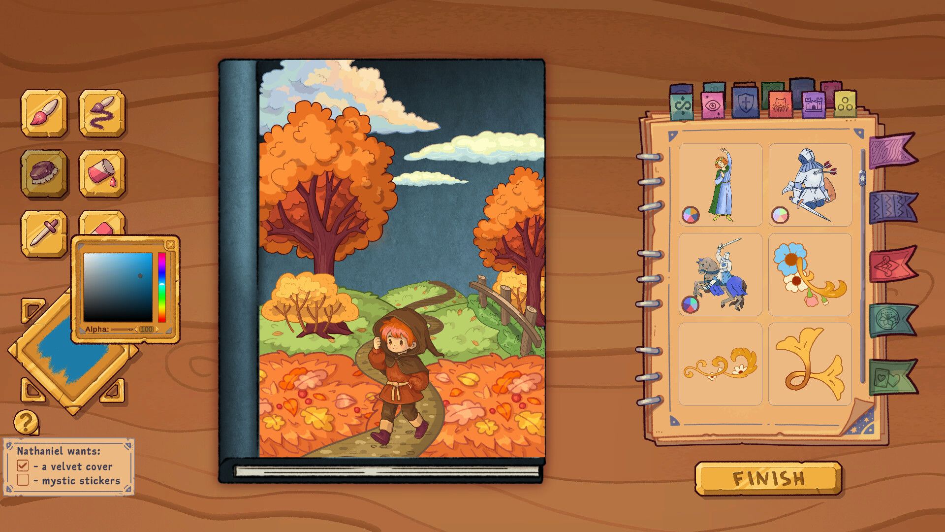 Скриншот из Bookbinding — Dark Cozy Sim