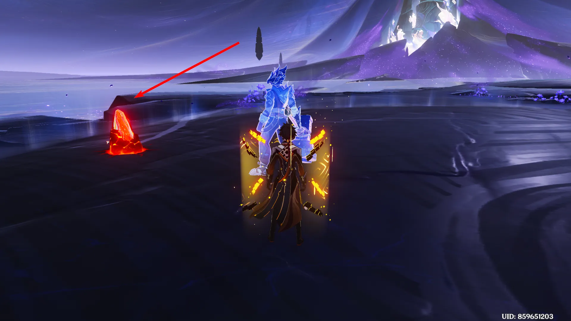 Разрушайте Расплавленные шипы Гео уроном или атаками в падении, чтобы нанести урон по врагуццццццццц