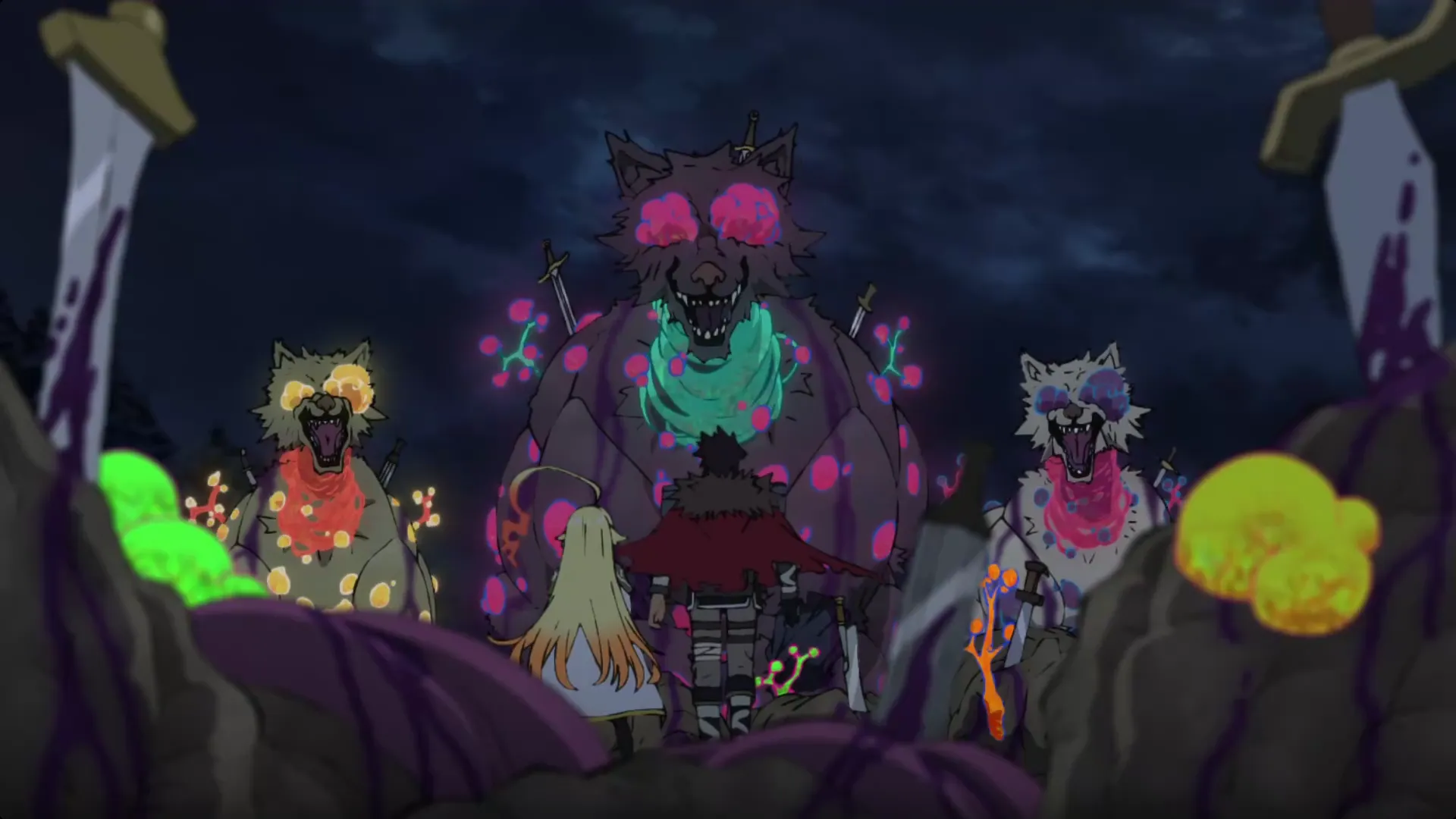 Кадр из аниме «Приговорённый быть героем: Тюремные записи 9004 штрафного отряда героев»