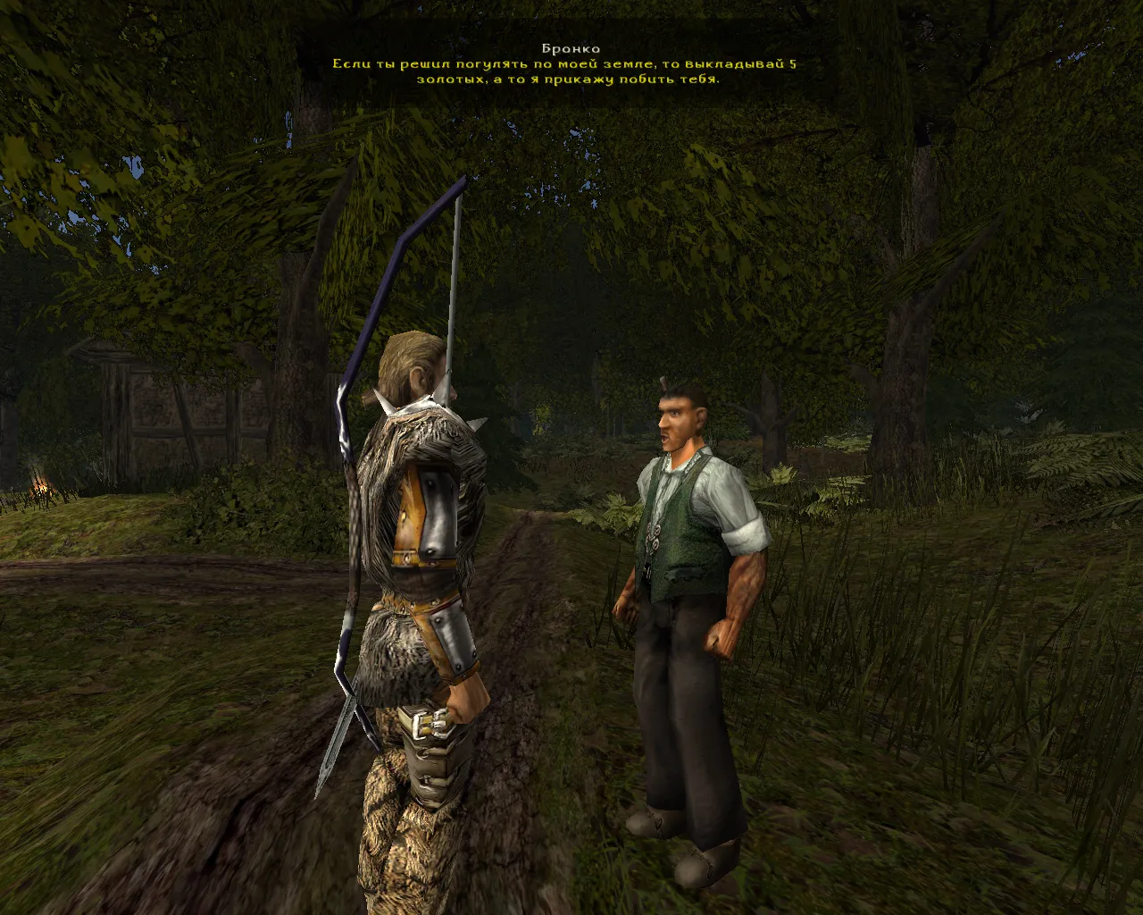 Сначала нужно найти этого глупого Бронко.. этот самодовольный крестьянин и будет на нас работать, но сначала его нужно попустить! (побить)