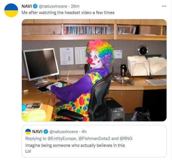 «Я после того, как посмотрел ролик с наушниками несколько раз». Источник: твиттер NAVI