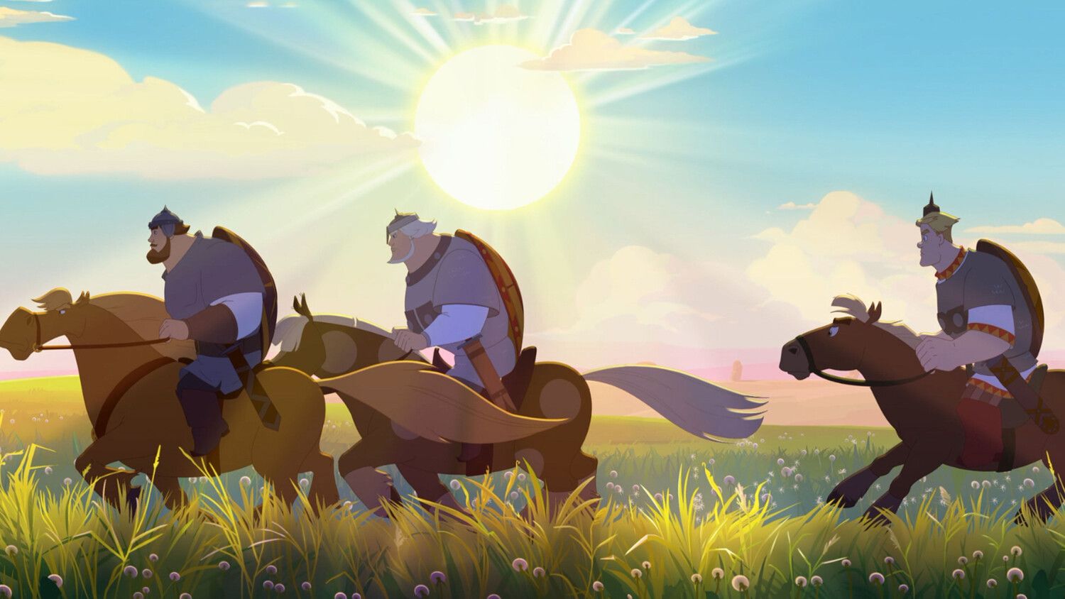 Кадр из мультфильма «Три богатыря и свет клином»