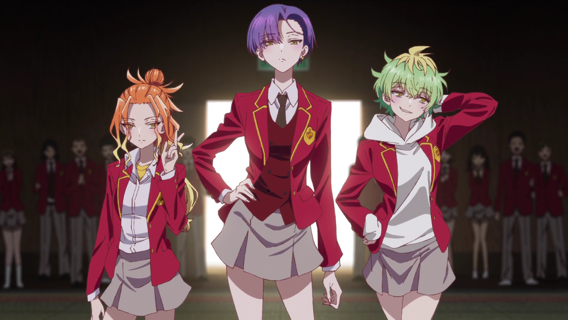 Кадр из аниме «Три сестры Микадоно оказались неожиданно простыми»