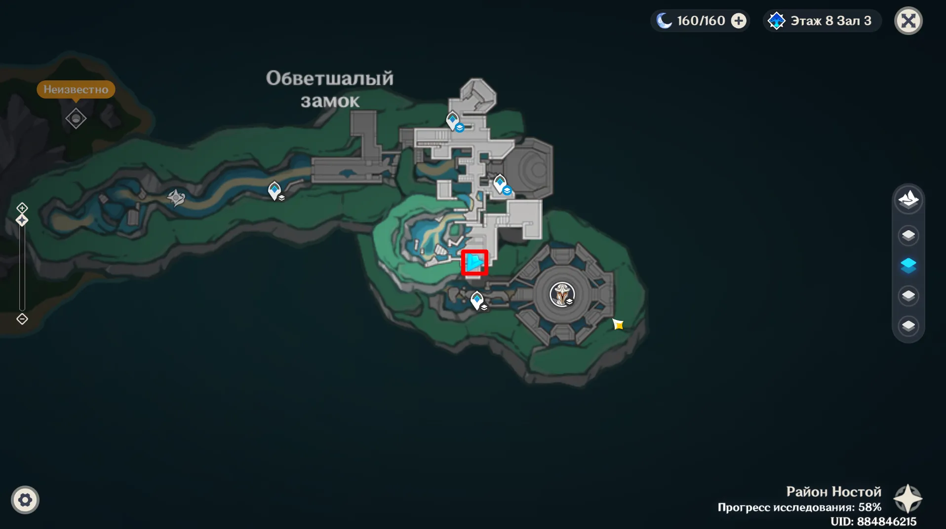 Местоположение полки на карте