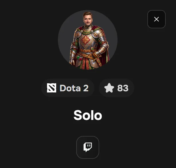 Карточка Solo. Источник: streamersbattle.com