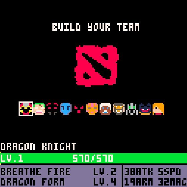 Выбор персонажей | Фото: towerhufham.itch.io/dota-8