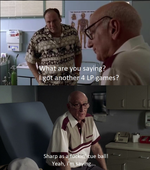 «—Что ты сказал? У меня что еще четыре матча в ЛП?
— Да, ты чертовски прав, именно это я и сказал»
Источник: reddit