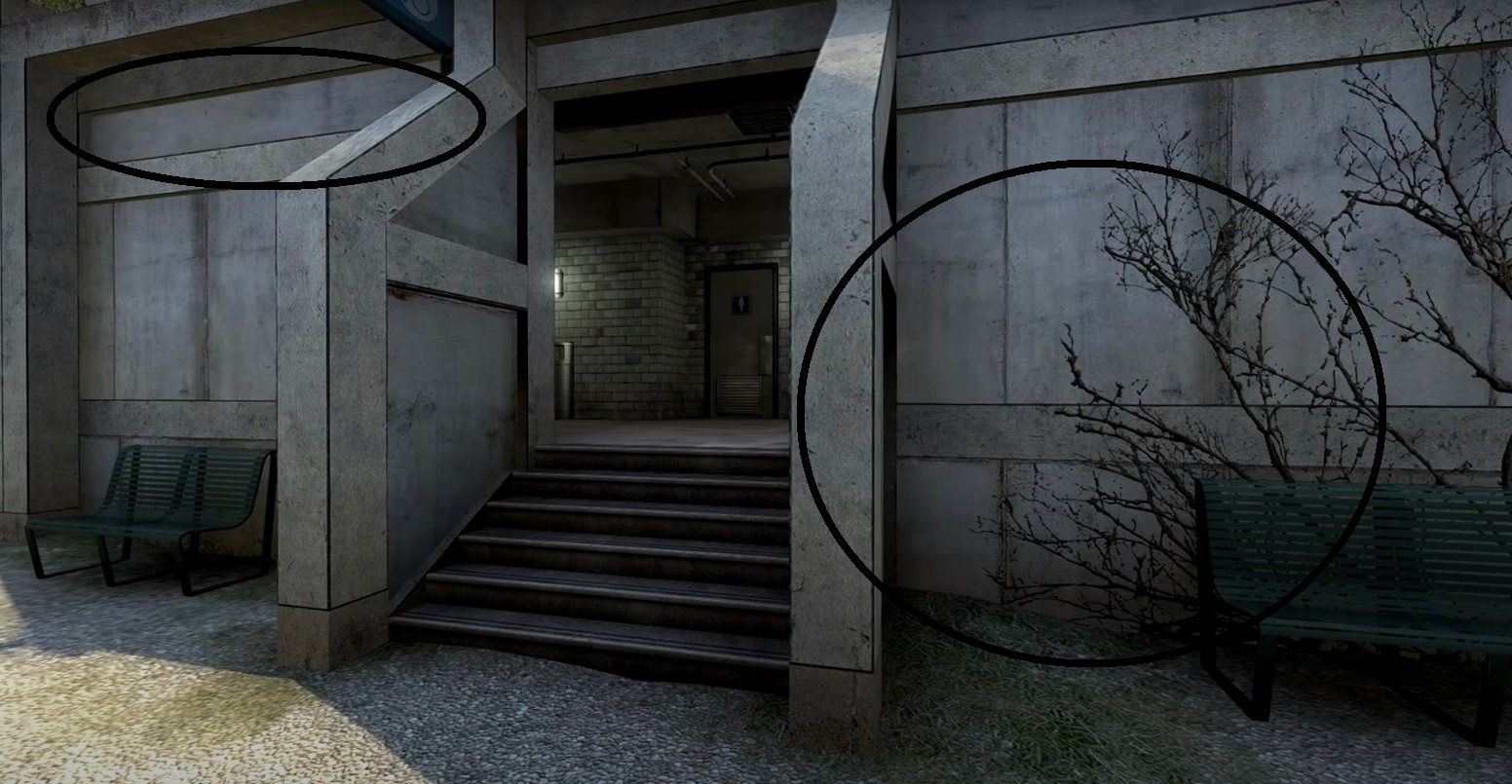 Новые туалеты и лавка на Overpass