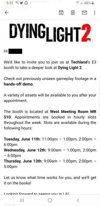 Приглашение на закрытый показ Dying Light 2