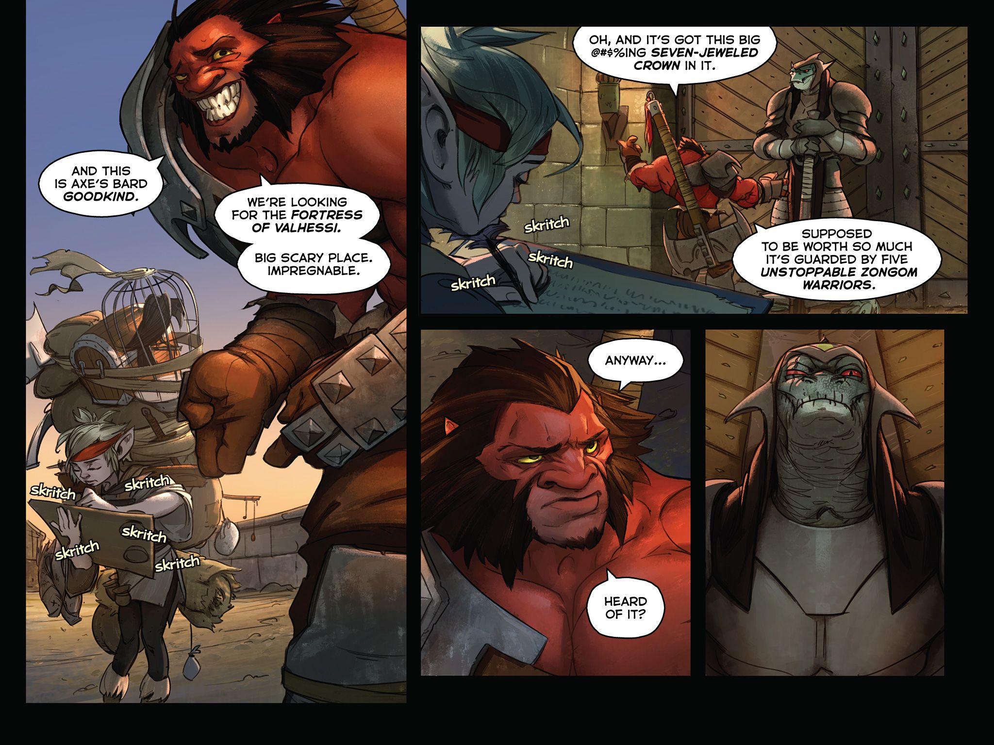 Одна из страниц комикса об Axe (английская версия). Источник: dota2.com