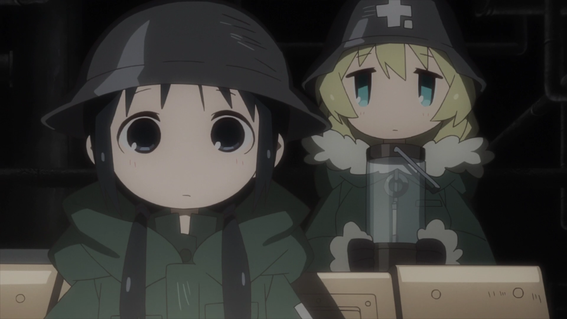 Кадр из аниме «Девушки в последнем путешествии»