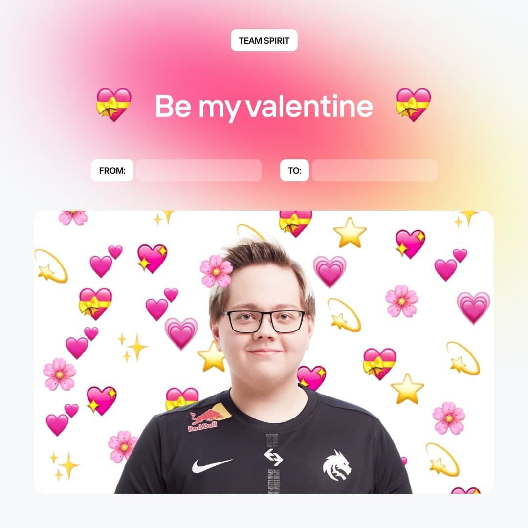 Валентинки от Team Spirit. Источник: twitter.com/Team__Spirit