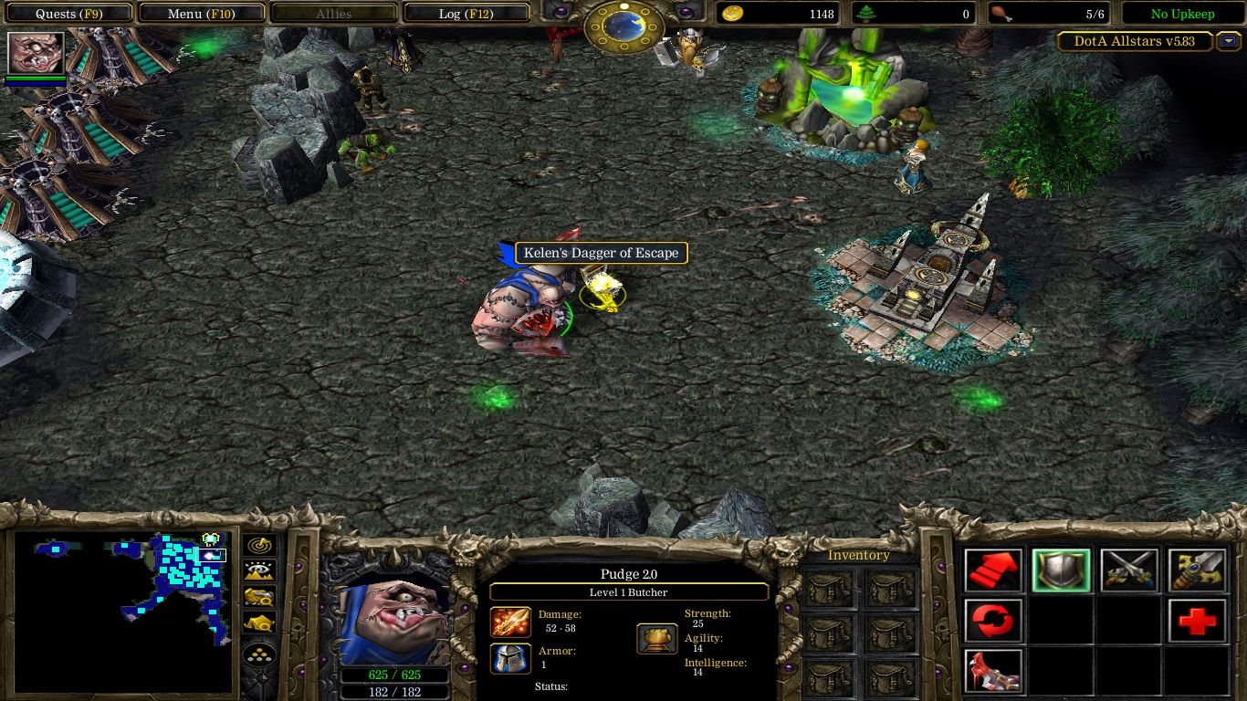 При покупке Blink Dagger после версии 5.83 он выпадал из Pudge