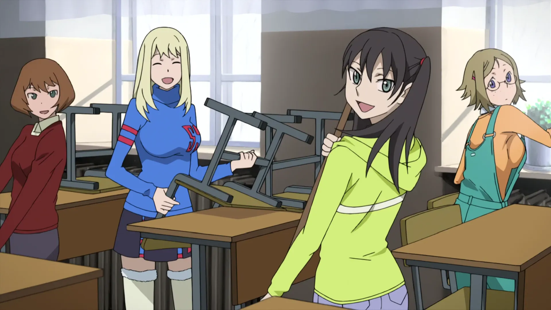 Кадр из аниме «Темнее чёрного»