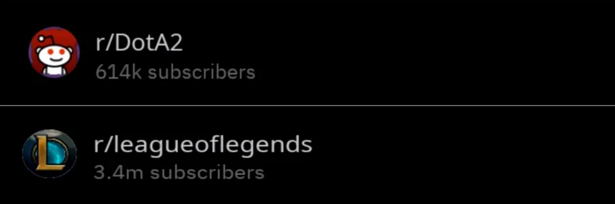Аудитория сабреддитов Dota 2 и League of Legends