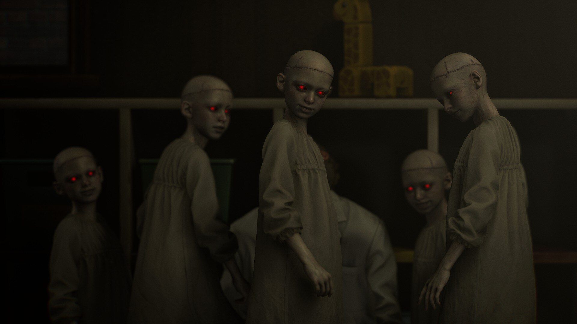 Криповые детишки. Скриншот из Resident Evil Requiem