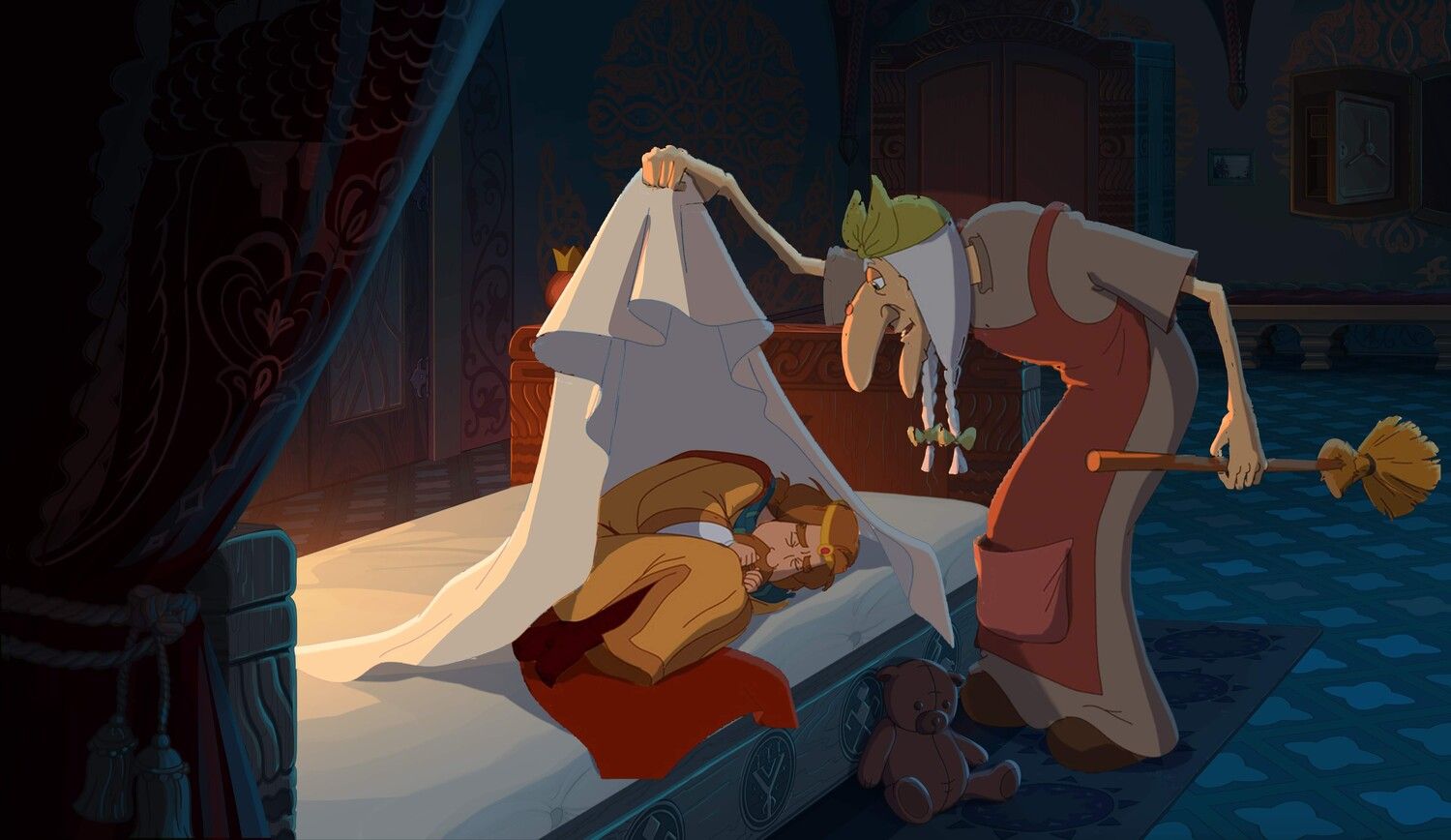 Кадр из мультфильма «Три богатыря и Конь на троне»