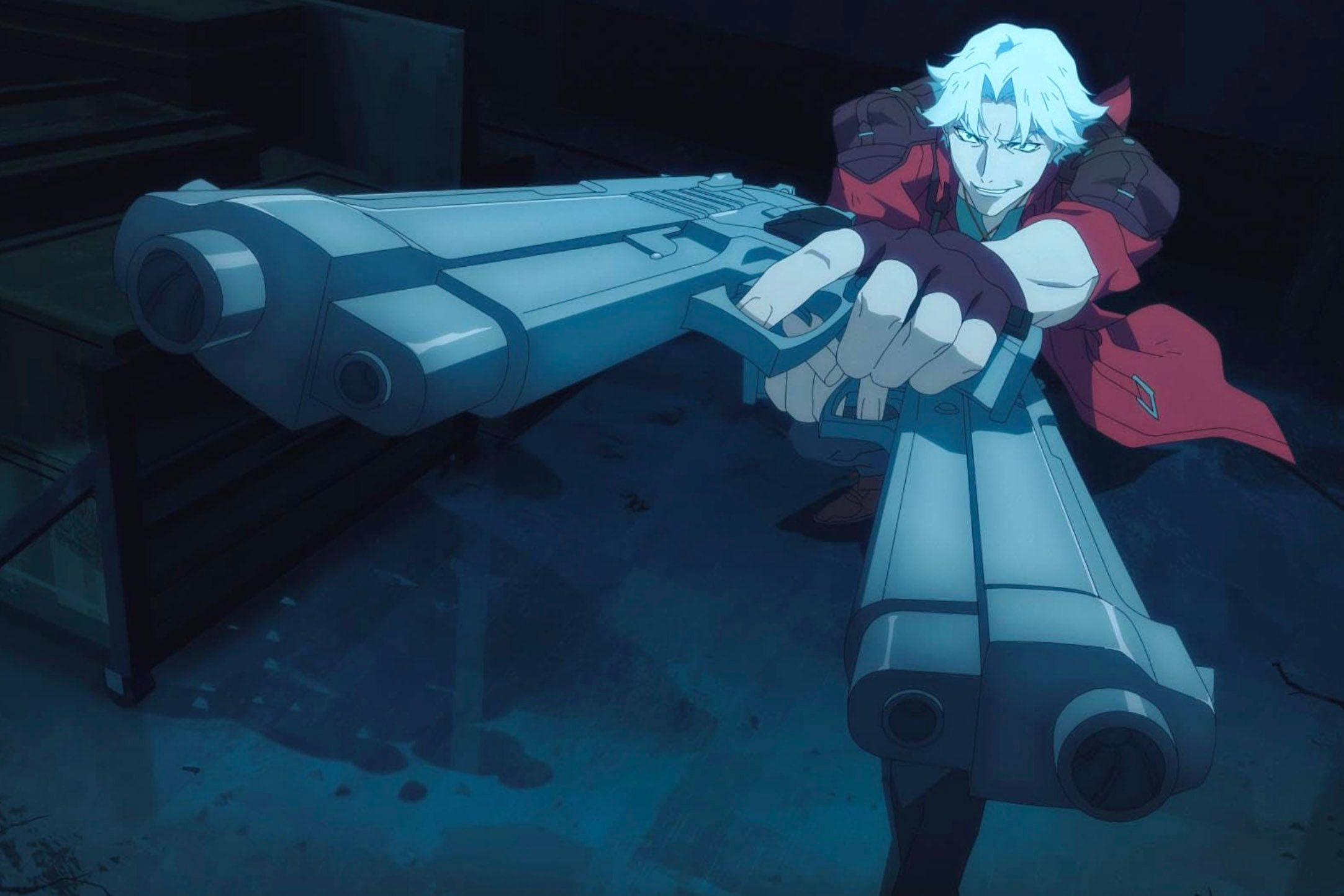 Кадр из аниме Devil May Cry 2025. Вот так Данте пострелял. 