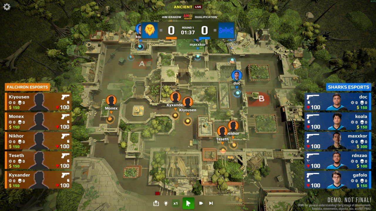 Симуляция матча в Esports Manager 2026 | Скриншот из Esports Manager 2026