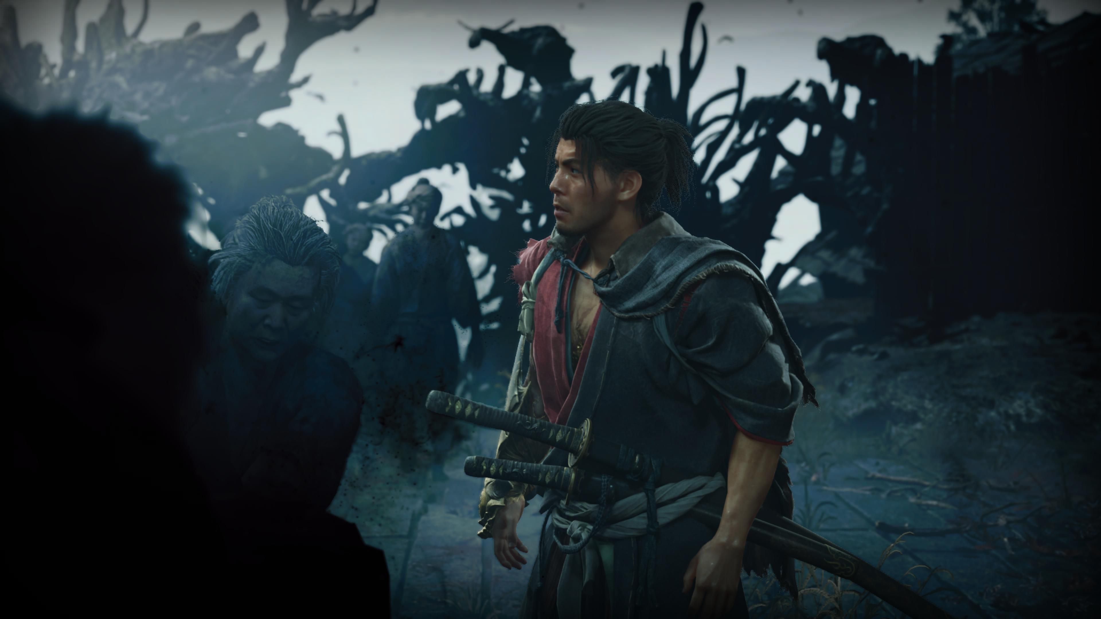 Главный герой может видеть души умерших и их страдания. Скриншот из Onimusha: Way of the Sword