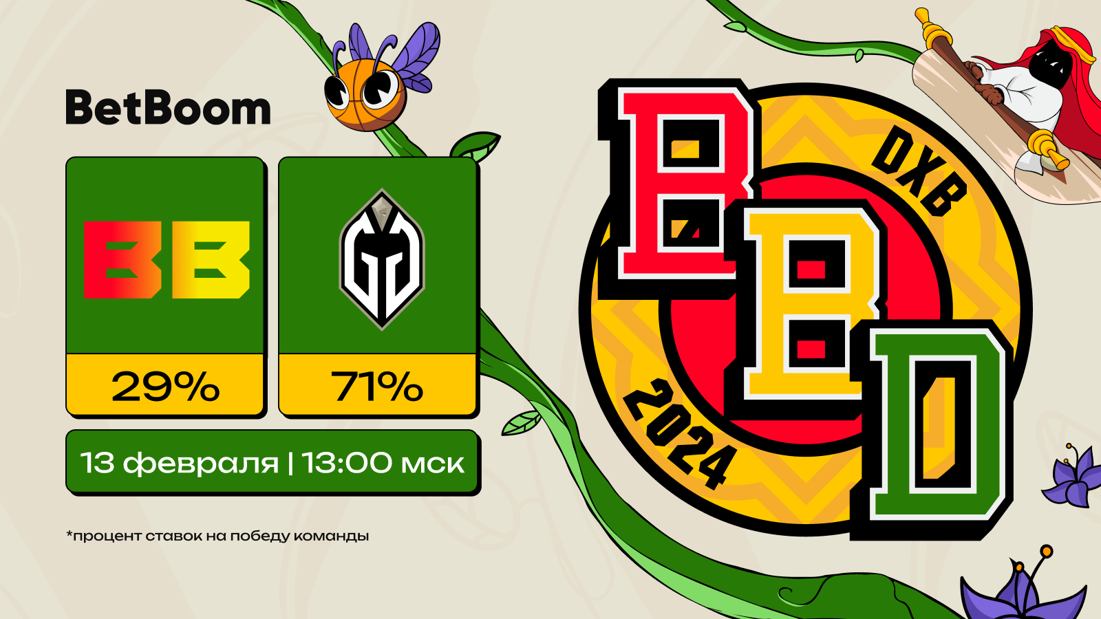 Распределение ставок на матч | Источник: пресс-релиз БК BetBoom