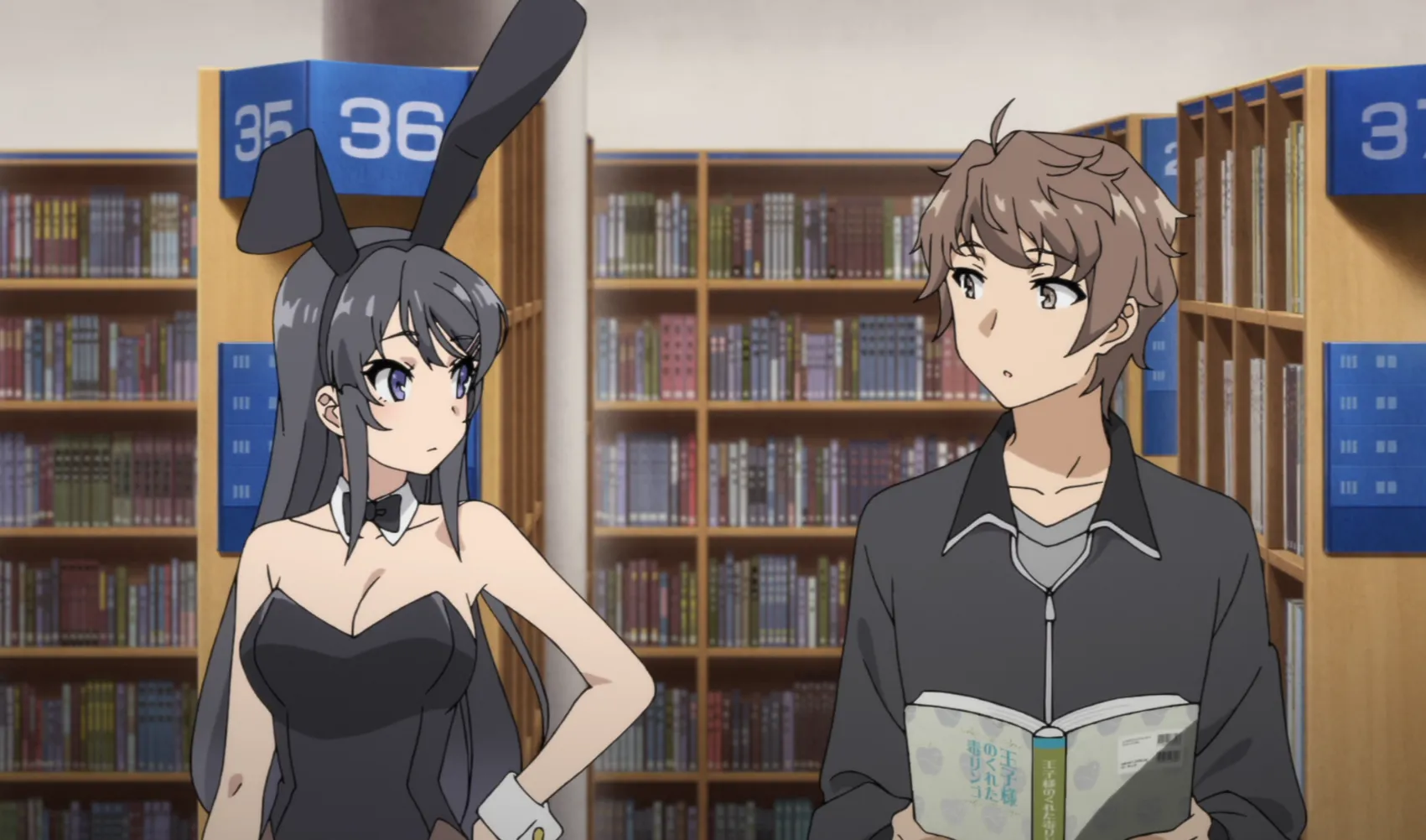 Кадр из аниме «Этот глупый свин не понимает мечту девочки-зайки»