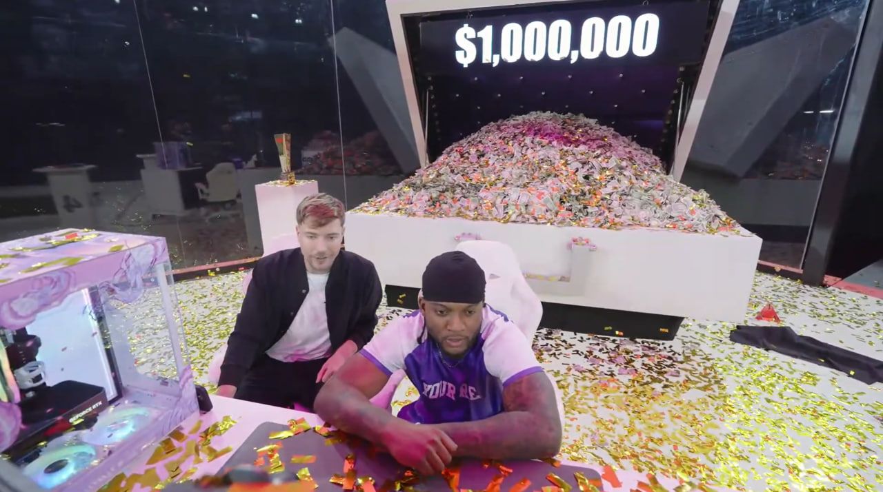 Стрим с победителем — YourRage выиграл $1 млн для фанатов. Источник: MrBeast на YouTube