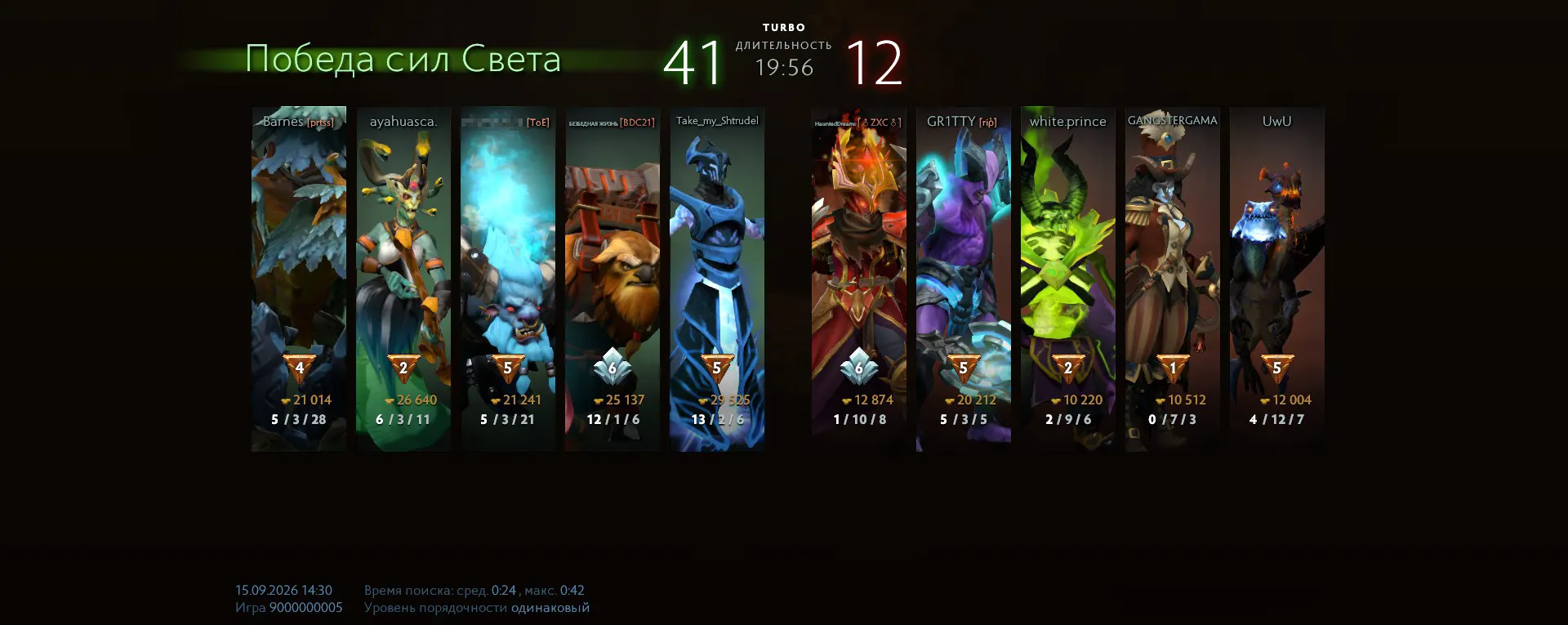 Матч 9000000005 | Источник: клиент Dota 2