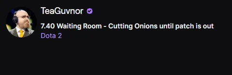 Название стрима TeaGuvnor на Twitch | Источник: канал TeaGuvnor на Twitch