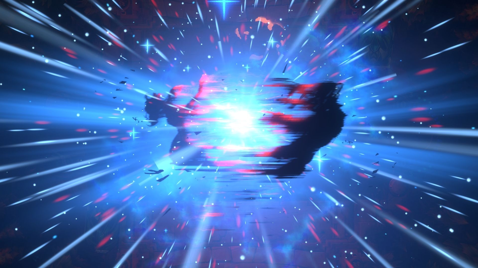 Один из кадров заставки при повышении уровня Lucian после смерти Senna &mdash; на скриншоте их силуэты.
Скриншот: Cybersport.ru