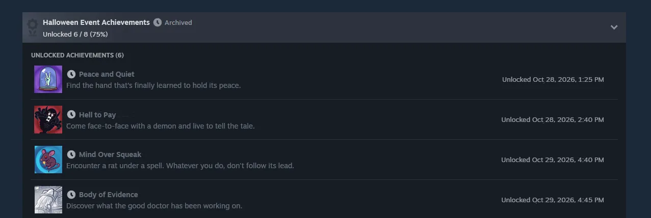 Сезонные достижения. Источник: Valve