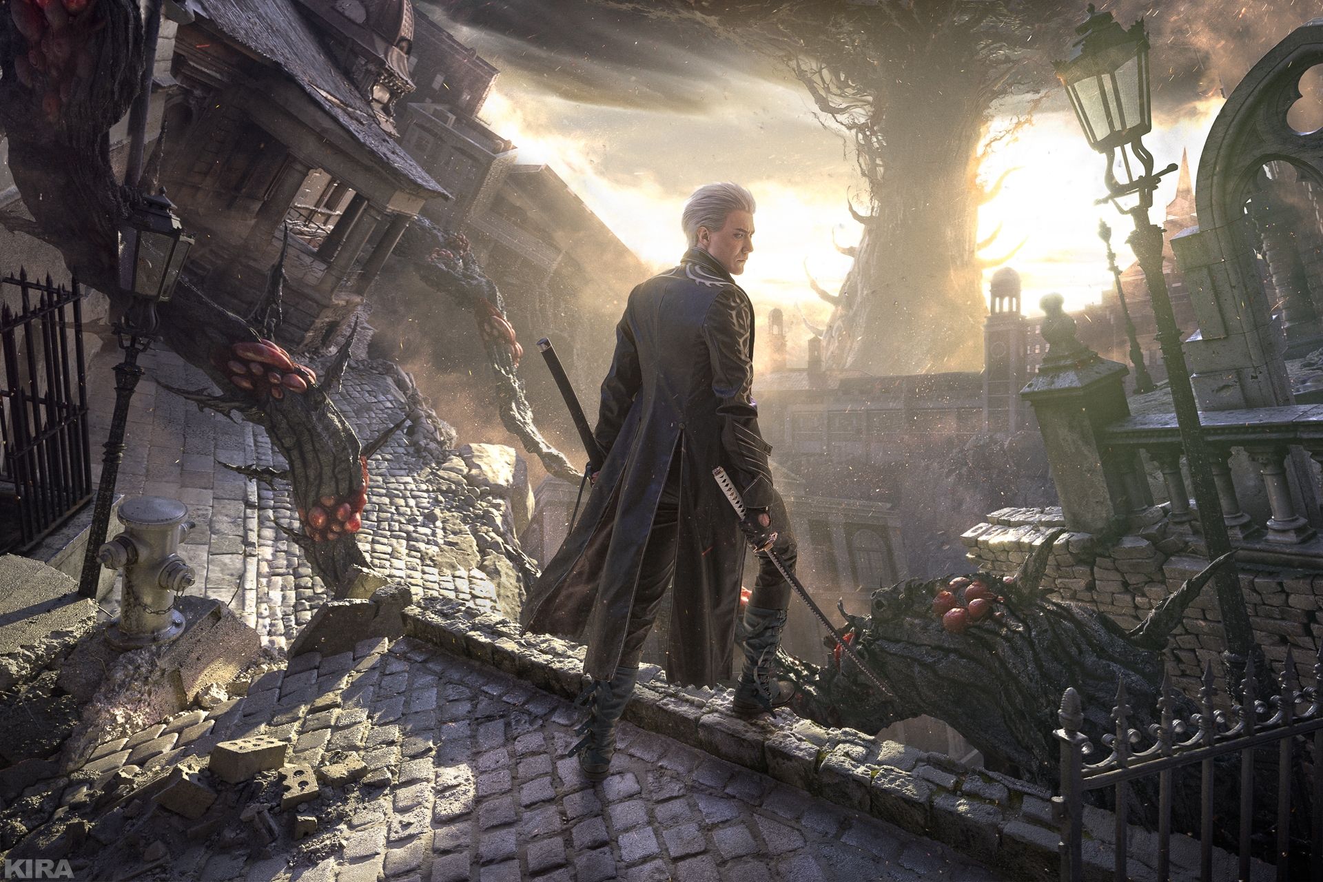 Косплей на Вергилия из вселенной Devil May Cry. Косплеер: CutRun. Фотограф: KIRA. Источник: vk.com/id17260834