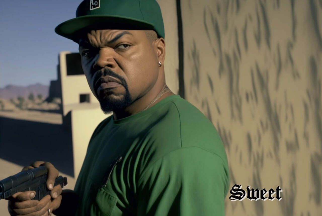 Герои GTA: San Andreas, если бы по игре сняли фильм. Изображение нарисовано нейросетью Midjourney