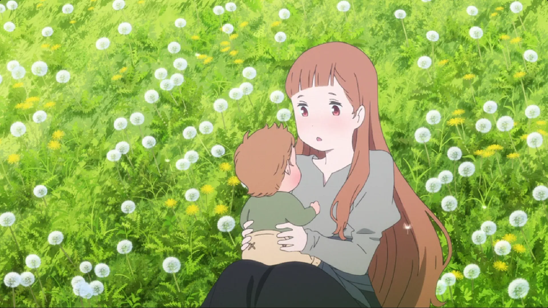 Кадр из аниме «Укрась прощальное утро цветами обещания»