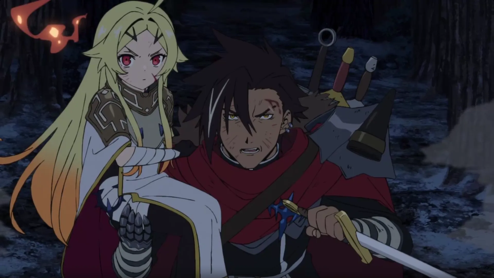 Кадр из аниме «Приговорённый быть героем: Тюремные записи 9004-го штрафного отряда героев»