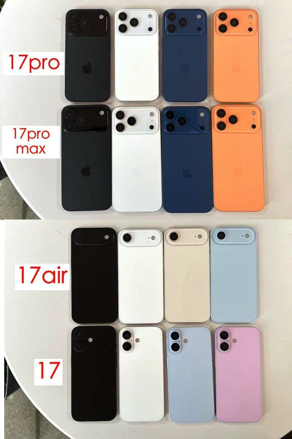 Прототипы всех iPhone 17 | Источник: Сонни Диксон в X
