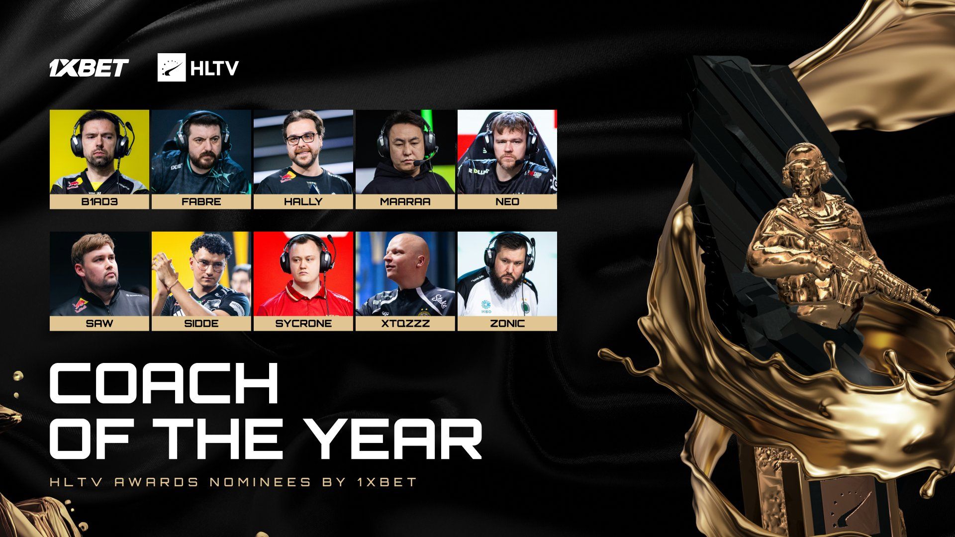 Номинанты на звание тренера года. Источник: HLTV.org