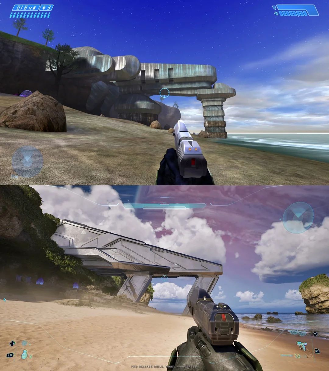 Скриншоты из Halo: Combat Evolved и Halo: Campaign Evolved. Источник: reddit