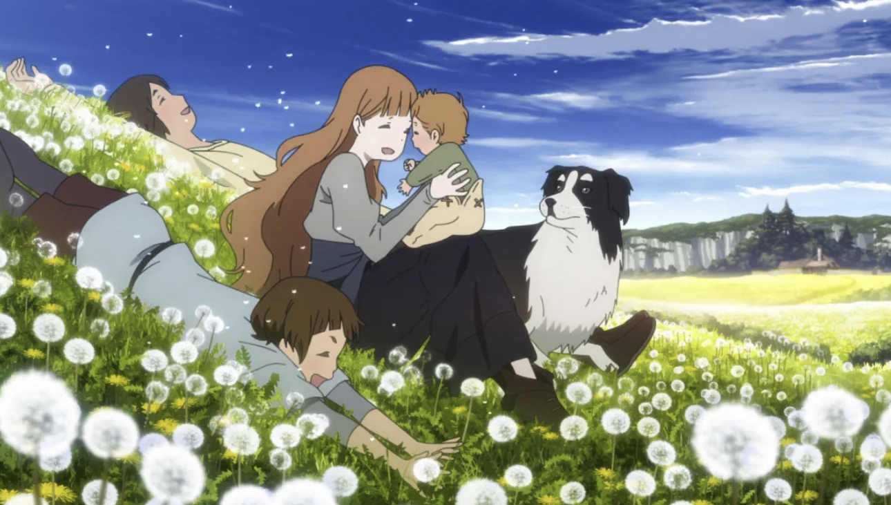 Кадр из аниме «Укрась прощальное утро цветами обещания»