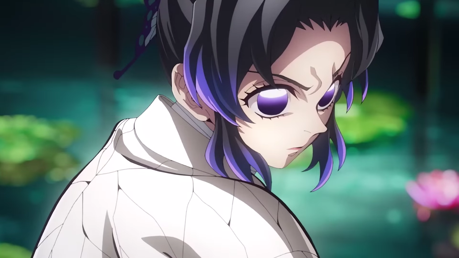 Кадр из трейлера аниме «Клинок, рассекающий демонов: Бесконечный замок»