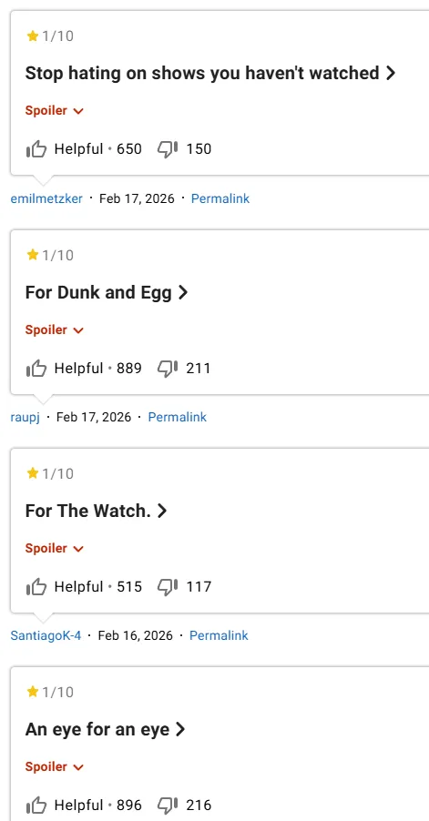 Отзывы под серией «Во все тяжкие». Источник: IMDb