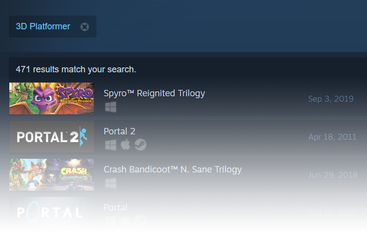 Поиск без расширения запросов &mdash; 471 результат | Источник: steamcommunity.com