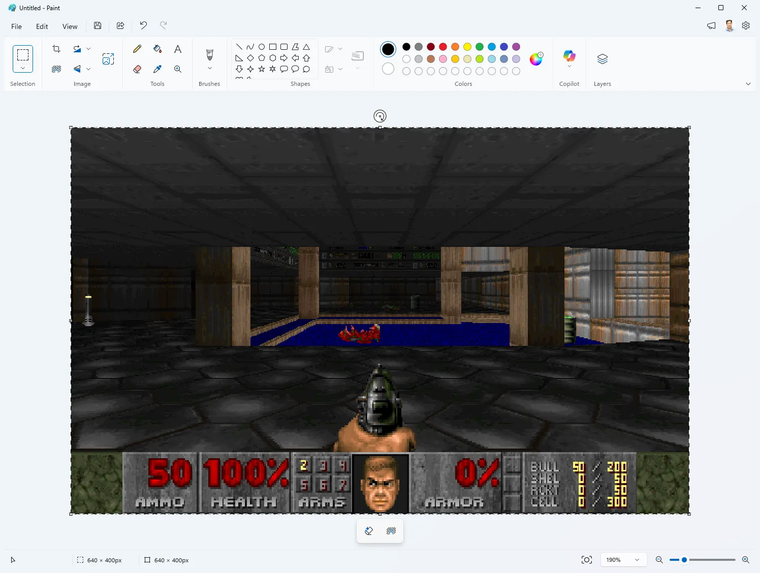 DOOM, запущенный в Paint | Источник: GitHub