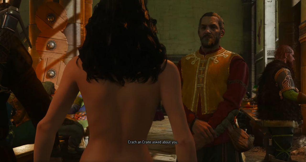 Скриншот ремастера The Witcher 3: Wild Hunt — баг с голой Йеннифэр