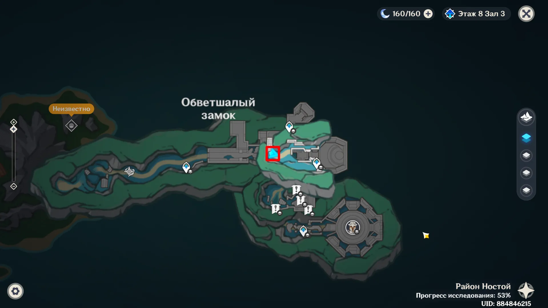 Местоположение полки на карте