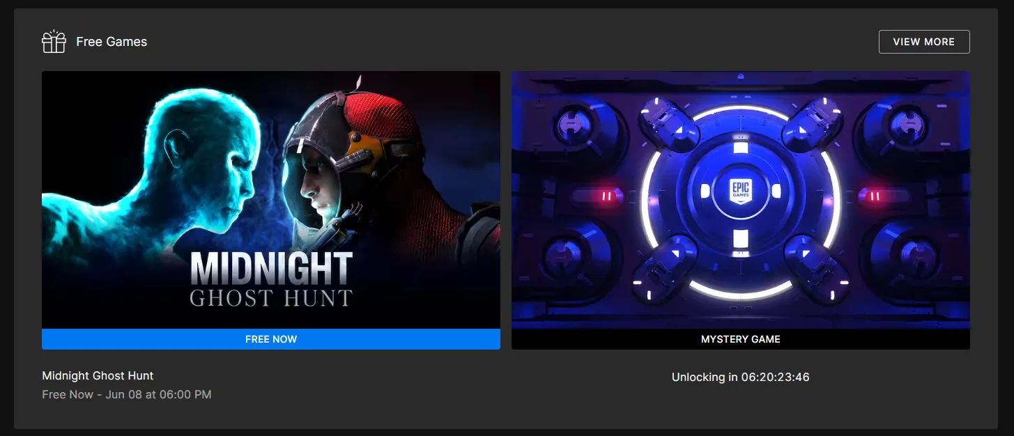 Страница акции EGS